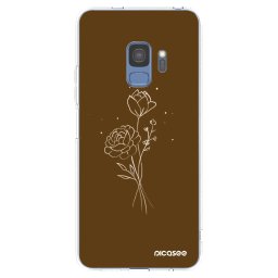 Átlátszó szilikon tok az alábbi mobiltelefonokra Samsung Galaxy S9 G960F - Brown flowers