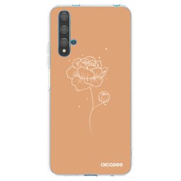 Átlátszó szilikon tok az alábbi mobiltelefonokra Huawei Nova 5T - Peonies
