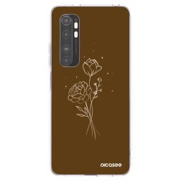 Átlátszó szilikon tok az alábbi mobiltelefonokra Xiaomi Mi Note 10 Lite - Brown flowers