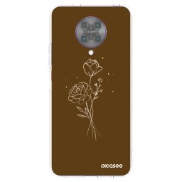 Átlátszó szilikon tok az alábbi mobiltelefonokra Xiaomi Poco F2 Pro - Brown flowers