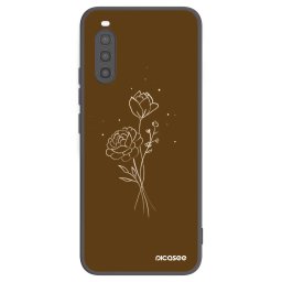 Fekete szilikon tok az alábbi mobiltelefonokra Sony Xperia 10 II - Brown flowers