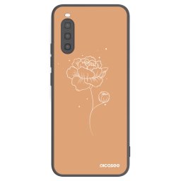 Fekete szilikon tok az alábbi mobiltelefonokra Sony Xperia 10 II - Peonies