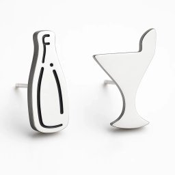 Acél üveg és pohár fülbevaló