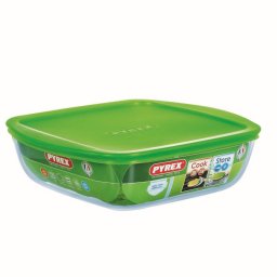 Pyrex Sütőtál 2 liter hőálló üveg műanyag tetővel Cook and Store 203062