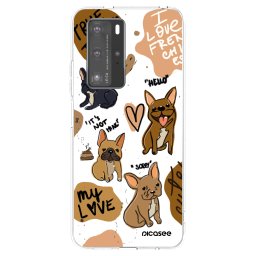 Átlátszó szilikon tok az alábbi mobiltelefonokra Huawei P40 Pro - Frenchies