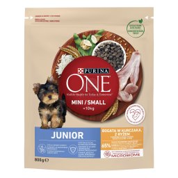 Purina One Junior teljes értékű állateledel kölyökkutyák számára csirkében gazdag, rizzsel 800 g