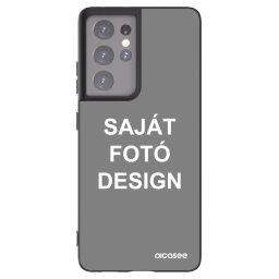 Fekete szilikon tok az alábbi mobiltelefonokra Samsung Galaxy S21 Ultra 5G G998B - Saját fotó/motívum