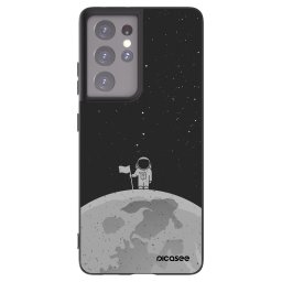 Fekete szilikon tok az alábbi mobiltelefonokra Samsung Galaxy S21 Ultra 5G G998B - Astronaut