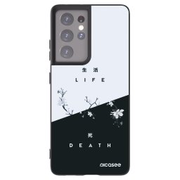 Fekete szilikon tok az alábbi mobiltelefonokra Samsung Galaxy S21 Ultra 5G G998B - Life - Death