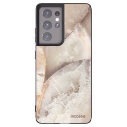 Fekete szilikon tok az alábbi mobiltelefonokra Samsung Galaxy S21 Ultra 5G G998B - Cream marble