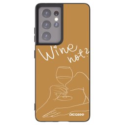 Fekete szilikon tok az alábbi mobiltelefonokra Samsung Galaxy S21 Ultra 5G G998B - Wine not