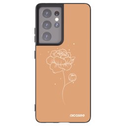 Fekete szilikon tok az alábbi mobiltelefonokra Samsung Galaxy S21 Ultra 5G G998B - Peonies
