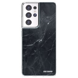 Átlátszó szilikon tok az alábbi mobiltelefonokra Samsung Galaxy S21 Ultra 5G G998B - Black marble