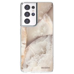 Átlátszó szilikon tok az alábbi mobiltelefonokra Samsung Galaxy S21 Ultra 5G G998B - Cream marble
