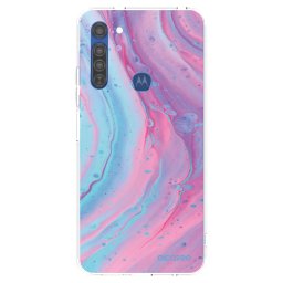 Átlátszó szilikon tok az alábbi mobiltelefonokra Motorola Moto G8 - Pink liquid