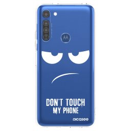 Átlátszó szilikon tok az alábbi mobiltelefonokra Motorola Moto G8 - Don't Touch My Phone