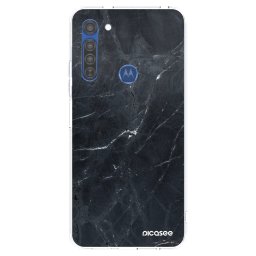 Átlátszó szilikon tok az alábbi mobiltelefonokra Motorola Moto G8 - Black marble