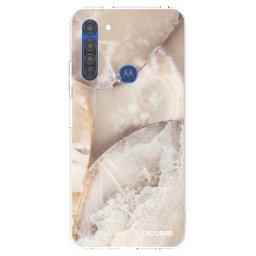 Átlátszó szilikon tok az alábbi mobiltelefonokra Motorola Moto G8 - Cream marble