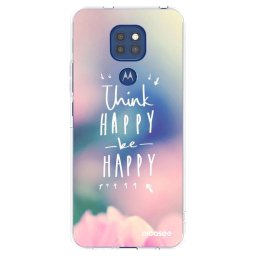 Átlátszó szilikon tok az alábbi mobiltelefonokra Motorola Moto G9 Play - Think happy be happy
