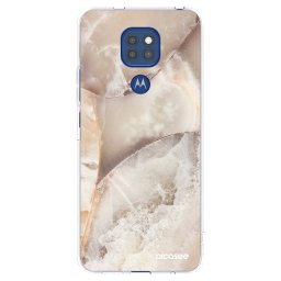 Átlátszó szilikon tok az alábbi mobiltelefonokra Motorola Moto G9 Play - Cream marble