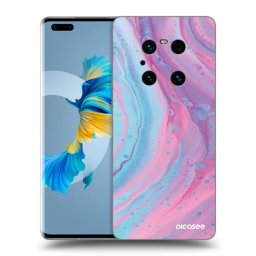 Átlátszó szilikon tok az alábbi mobiltelefonokra Huawei Mate 40 Pro - Pink liquid