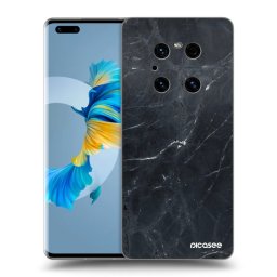 Átlátszó szilikon tok az alábbi mobiltelefonokra Huawei Mate 40 Pro - Black marble