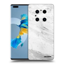 Átlátszó szilikon tok az alábbi mobiltelefonokra Huawei Mate 40 Pro - White marble