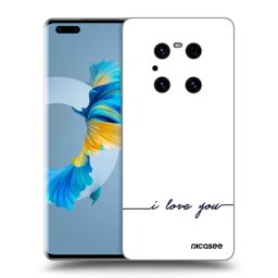 Átlátszó szilikon tok az alábbi mobiltelefonokra Huawei Mate 40 Pro - I love you