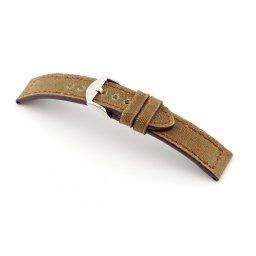 RIOS Virginia canvas óraszíj, konyakbarna, 22/22mm