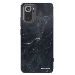 Átlátszó szilikon tok az alábbi mobiltelefonokra Xiaomi Redmi Note 10 - Black marble