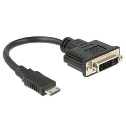 Adapter HDMI Mini-C male > DVI 24+5 female 20cm Delock fekete PN: DELOCK-65564