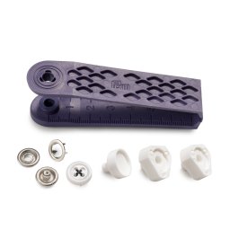 Prym jersey gomb formájú patent, 12mm, 390613, fekete varrás minta
