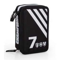 Juventus FC három részes tolltartó, íróeszközökkel, 21x12x6 cm