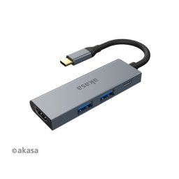 USB Type-C átalakító 4in1 HUB - HDMI Akasa PN: AK-CBCA19-18BK