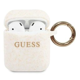 Guess Silicone Glitter AirPods tok GUACCSILGLWH (fehér)
