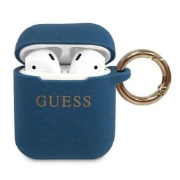 Guess Silicone Glitter AirPods tok GUACCSILGLBL (kék)