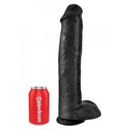 King Cock With Balls,fekete-38cm.
