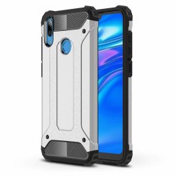 Hybrid Armor Case Tough Rugged Huawei Y6 2019/Honor 8A Pro telefontok (ezüst)