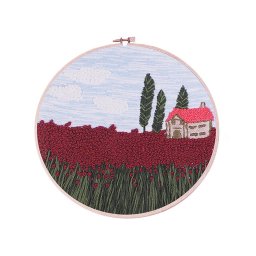 Hímző készlet előrenyomtatott mintával, kerettel, fonallal, 380731-2