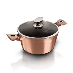 Berlinger Haus Magas lábas üvegfedővel 24 cm márvány bevonattal Rose Gold Collection BH/1515N