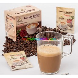 Ayura Herbal Cappuchino, instant, 10 tasak/doboz - Stéviával édesített és növényi pálmatejjel készült
