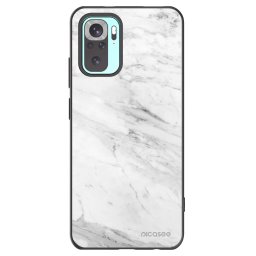 Fekete szilikon tok az alábbi mobiltelefonokra Xiaomi Redmi Note 10 Pro - White marble