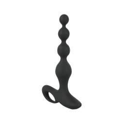 Black Velvets - gyöngyös anál vibrátor (fekete)