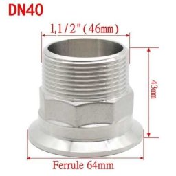 Átalakító 6/4" Kűlső Menet-2" Tri-clamp (3736)
