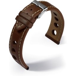Barington Racing bőr óraszíj, középbarna 22mm