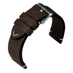 Eulit Retro bőr óraszíj, sötétbarna 22mm