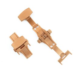 RIOS acél pillangócsat, matt rosegold, 18mm