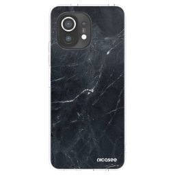 Átlátszó szilikon tok az alábbi mobiltelefonokra Xiaomi Mi 11 - Black marble