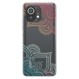 Átlátszó szilikon tok az alábbi mobiltelefonokra Xiaomi Mi 11 - Flowers pattern