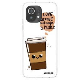 Átlátszó szilikon tok az alábbi mobiltelefonokra Xiaomi Mi 11 - Cute coffee